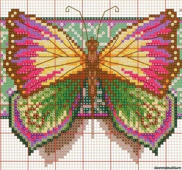 Бабочки - схемы вышивки крестом (1)