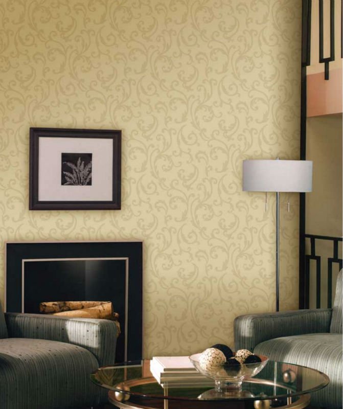 Scroll Design Wallpaper Contemporary Exquisite Nonwoven Wallcovering