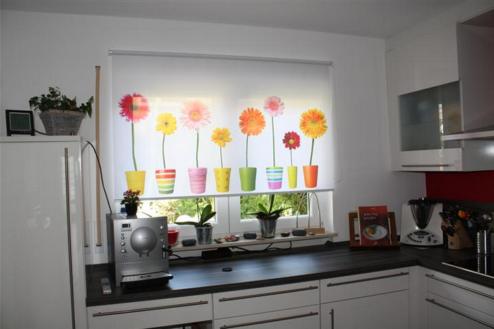 рулонная штора с фотопечатью на кухне