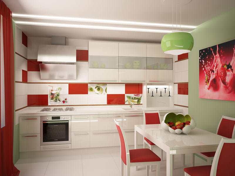 Добавить в плиточную мозаику новых цветов - отличное решение, способное кардинально изменить дизайн кухни