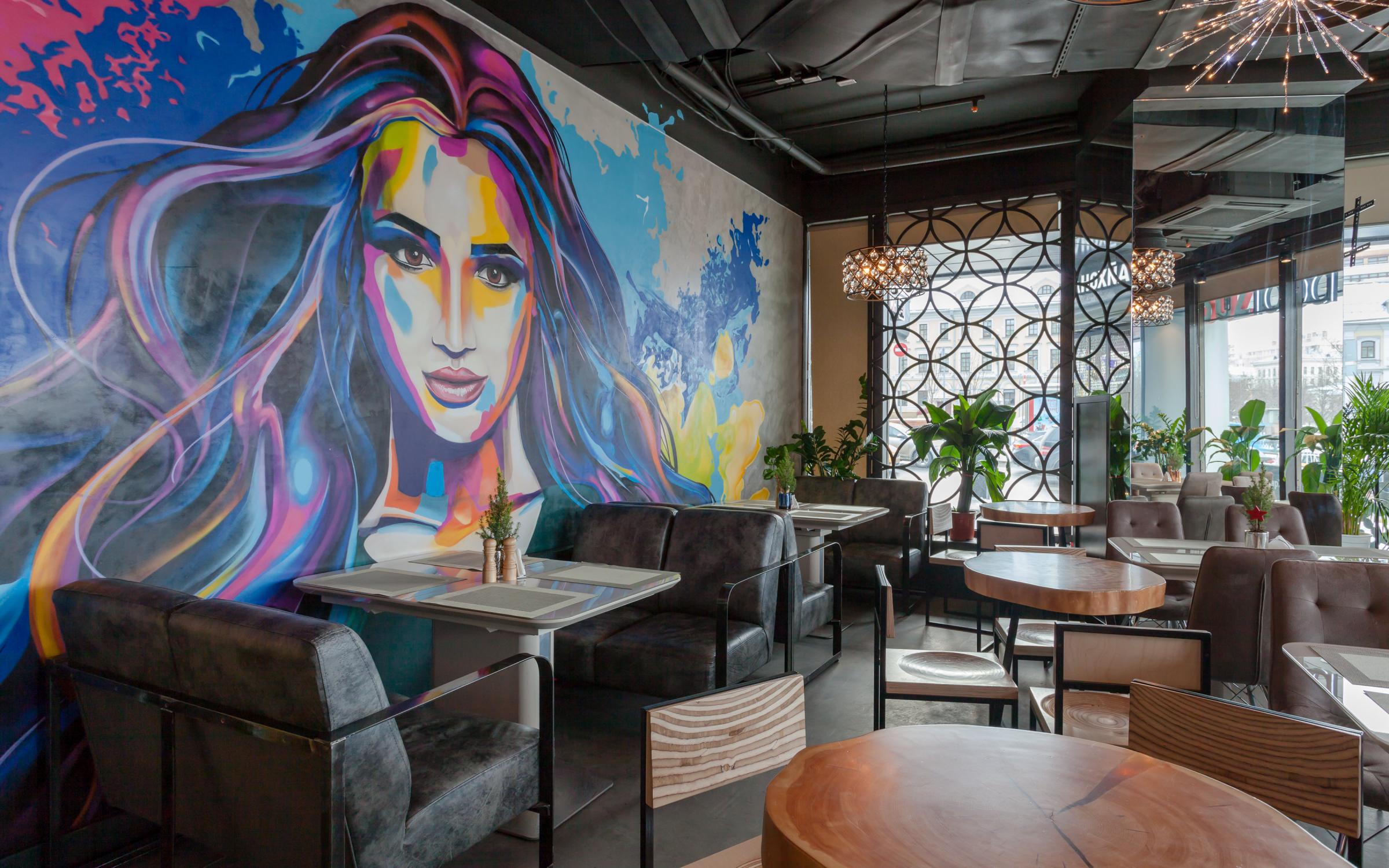 Фото росписи стен в кафе