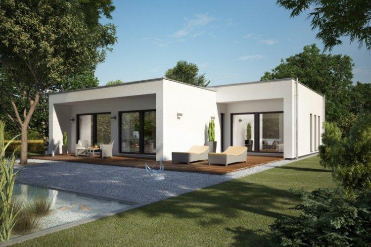 Одноэтажный дом с плоской крышей - проекты и фото