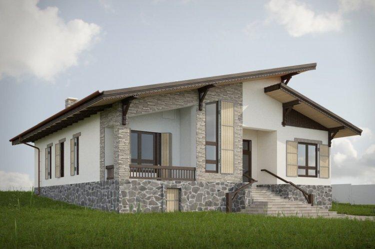 Одноэтажный дом в стиле шале - проекты и фото