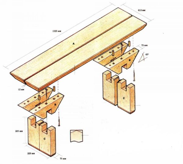Схема сбора скамейки