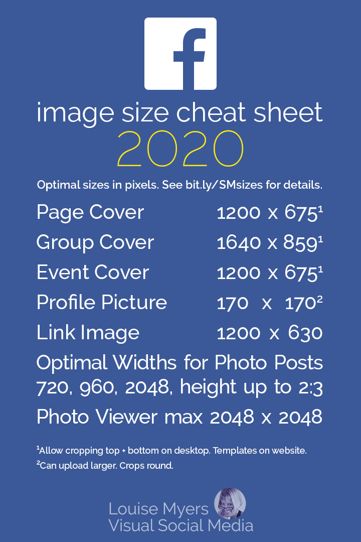 Facebook image sizes cheat sheet