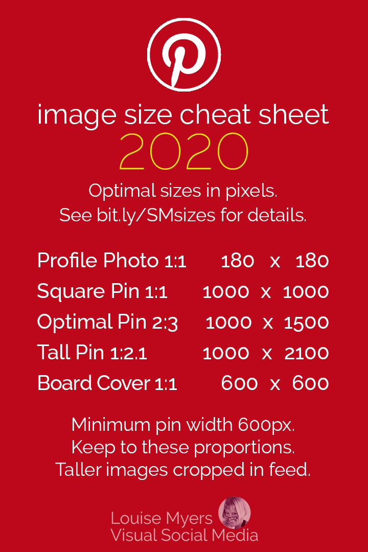 Pinterest image sizes cheat sheet