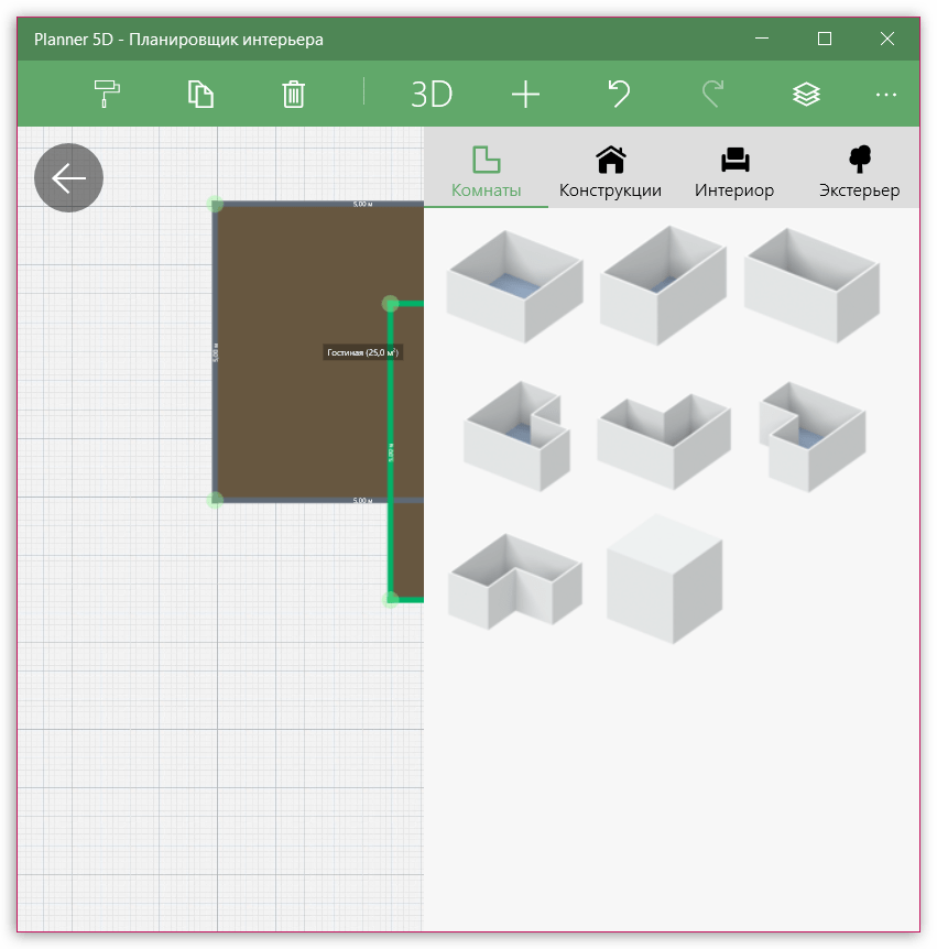 Легкое составление плана квартиры в Planner 5D