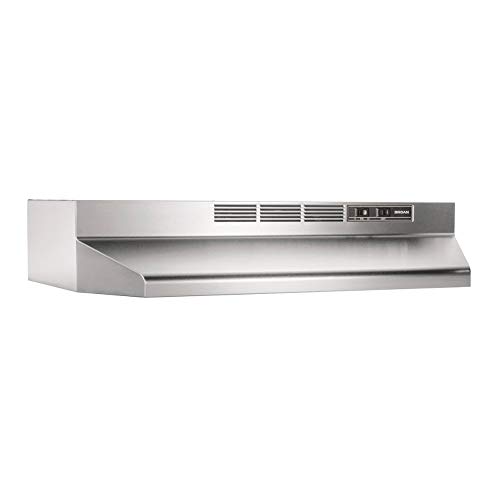 Broan-NuTone 413004 Stainless Steel Ductless Range Hood Insert with Light, Exhaust Fan, Under Cabinet, 30-Inches