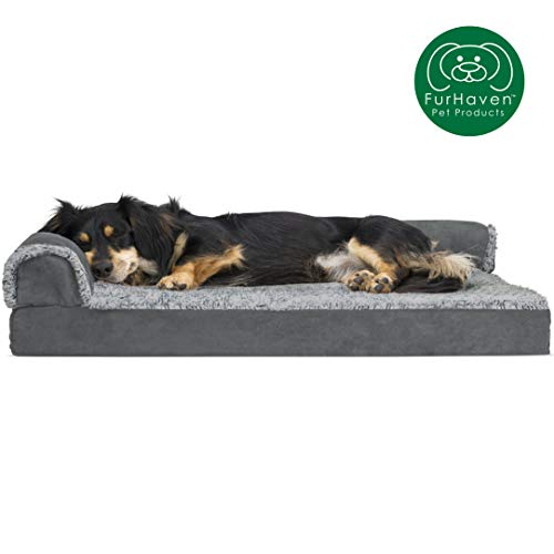 Furhaven Pet Dog Bed - Deluxe Orthopedic Two-Tone Plush and...