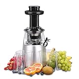 Suwikeke Slow Masticating Juicer with 200W 65 RPM DC Motor and Reverse Function, Spraying Silver, juicer01