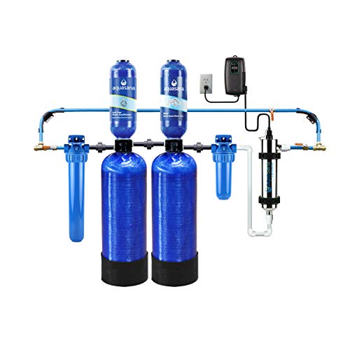 Aquasana EQ-WELL-UV-PRO-AST Whole House Well Water Filter System w/ UV Purifier & Salt-Free Descaler - Filters Sediment & 97% Of Chlorine - Carbon & KDF Home Water Filtration - 500,000 Gl