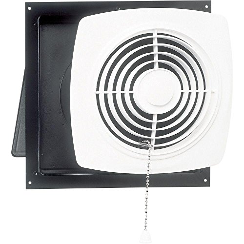 Broan-Nutone 506 Chain-Operated Ventilation Fan, Plastic White Square Exhaust Fan, 7.5 Sones, 430 CFM, 10