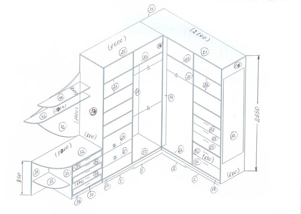 Чертеж шкафа