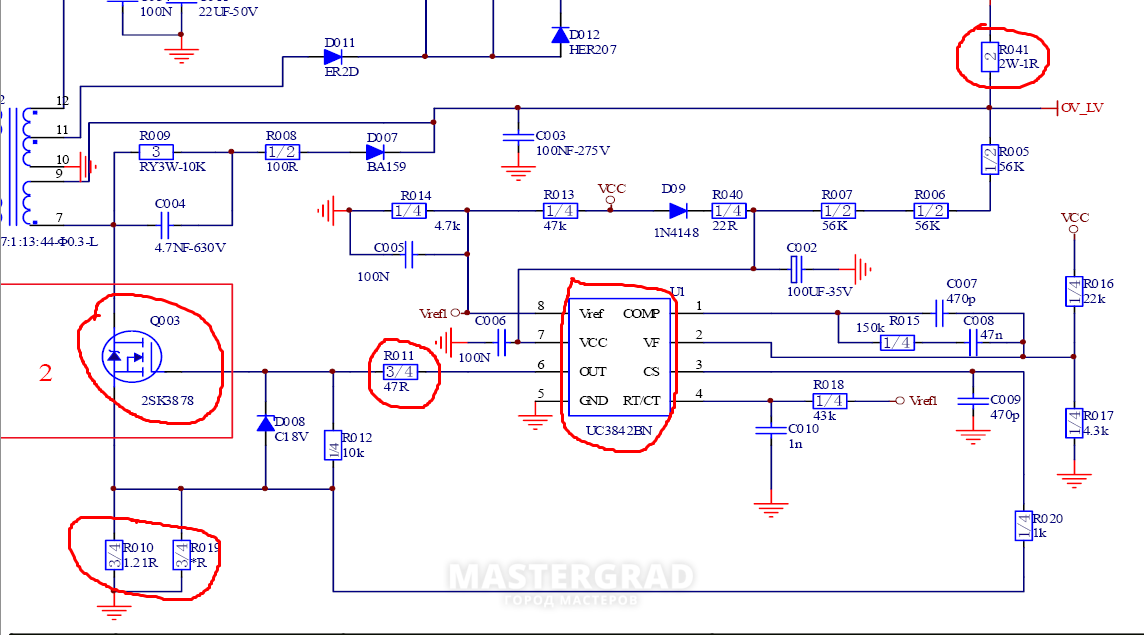 Uc2842 схема включения