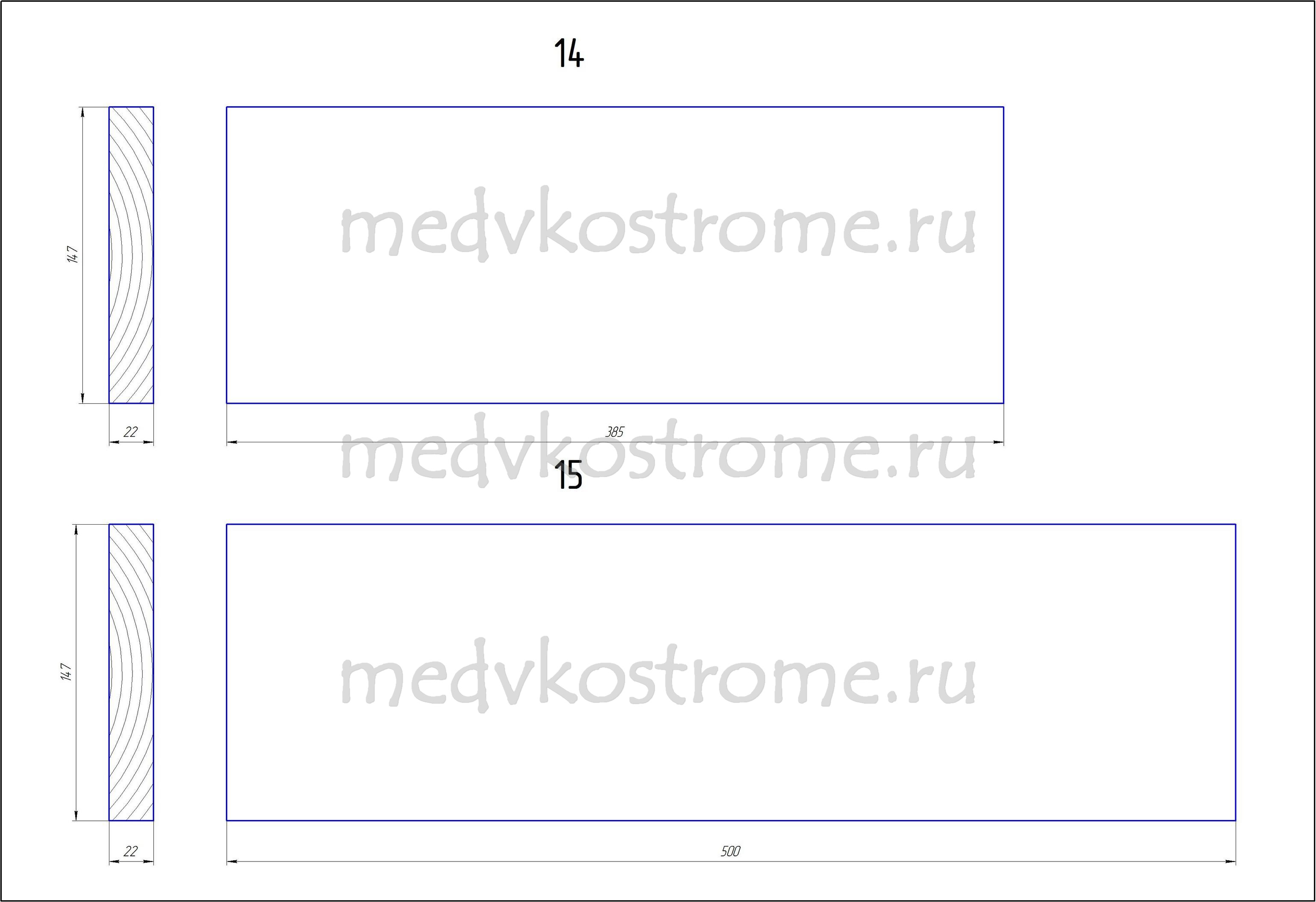 чертеж магазина к улью Дадан