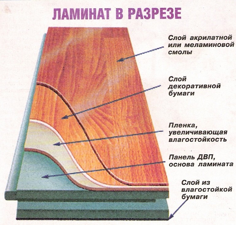 Ламинат в разрезе