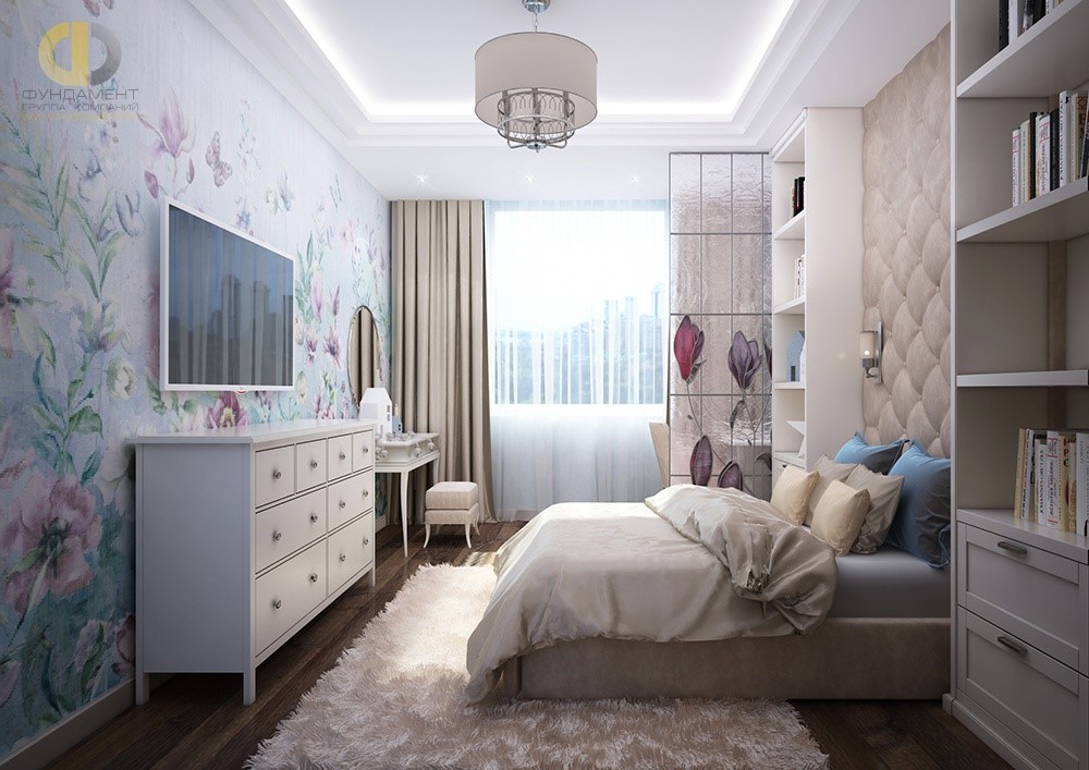 Детская комната в стиле ар-деко для девочки подростка. Фото 2018