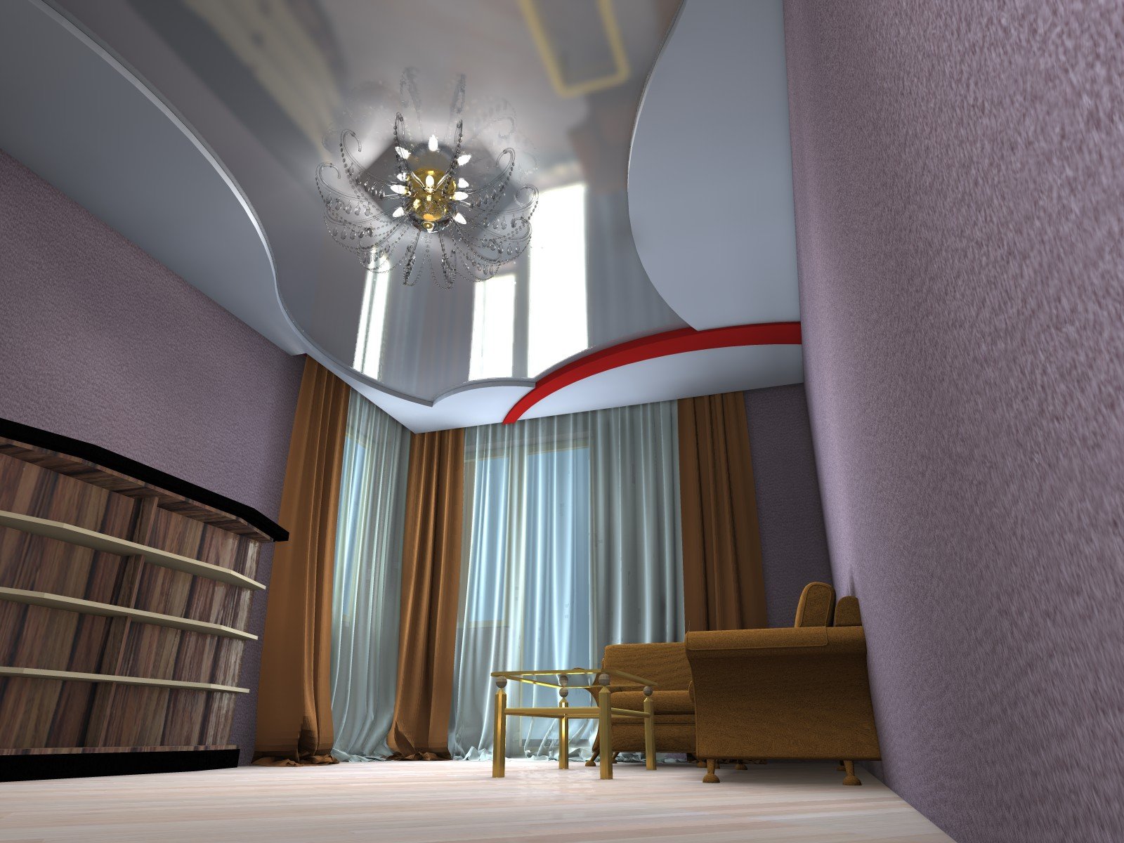 Коричневый в интерьере гостиной