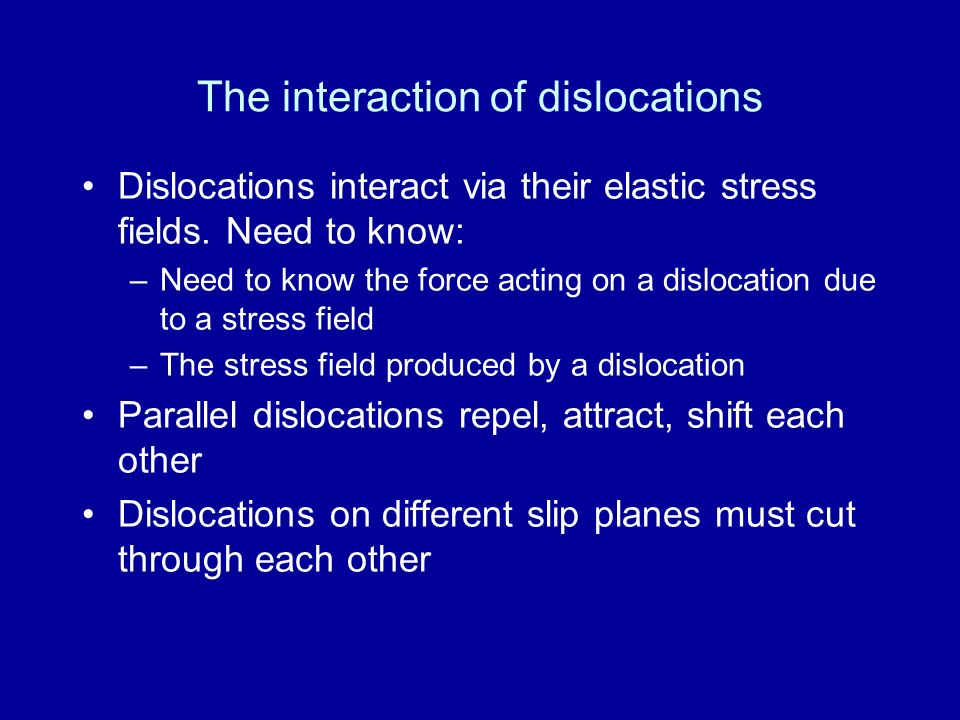 The interaction of dislocations