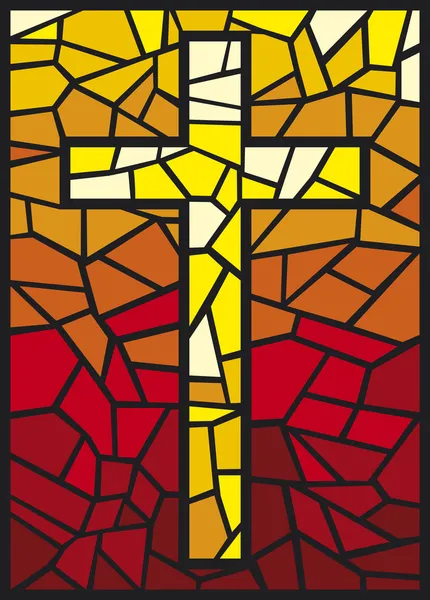 Stained glass cross Royalty Free Stock Illustrations