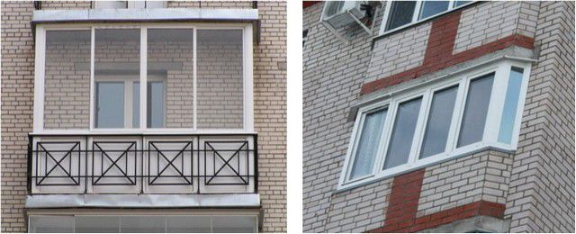 При определённом сходстве, балкон (слева) и лоджия имеют принципиальные различия, влияющие на возможность их отделки и функционального использования