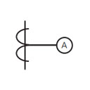 Current Transformer with Connected Ammeter Electrical Symbol