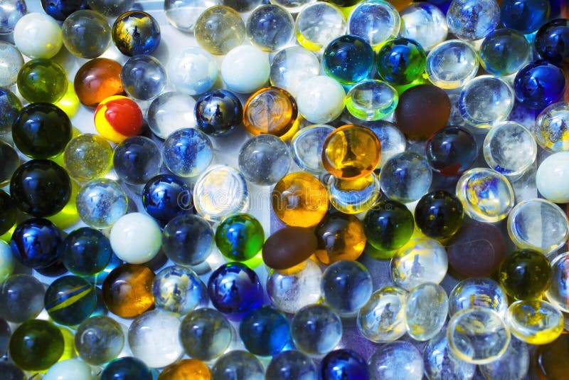 Background with transparent colored glass beads stock image