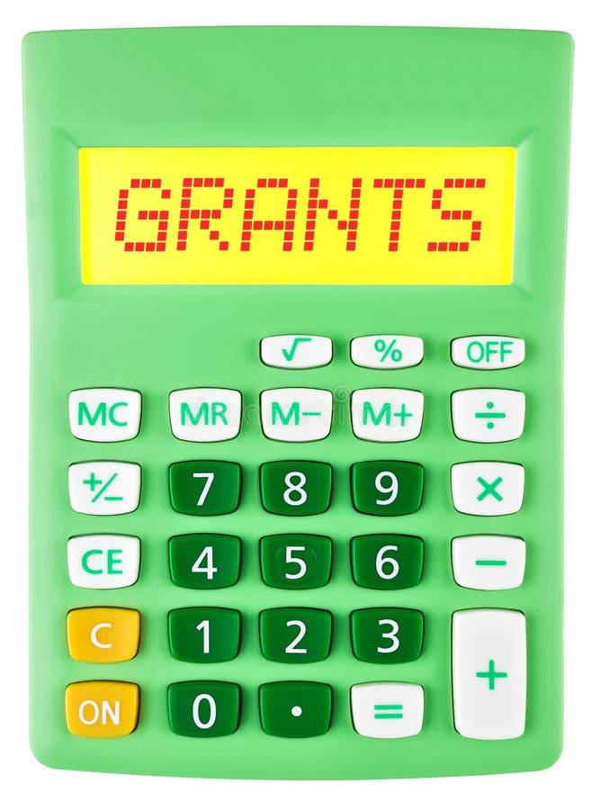 Calculator with GRANTS on display stock photos