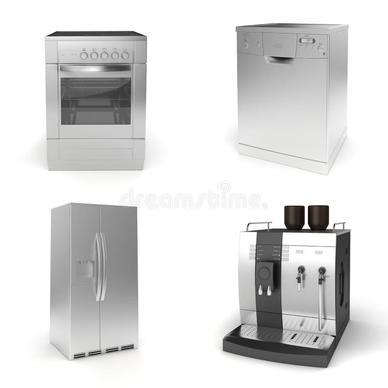 3d render of household appliances royalty free illustration