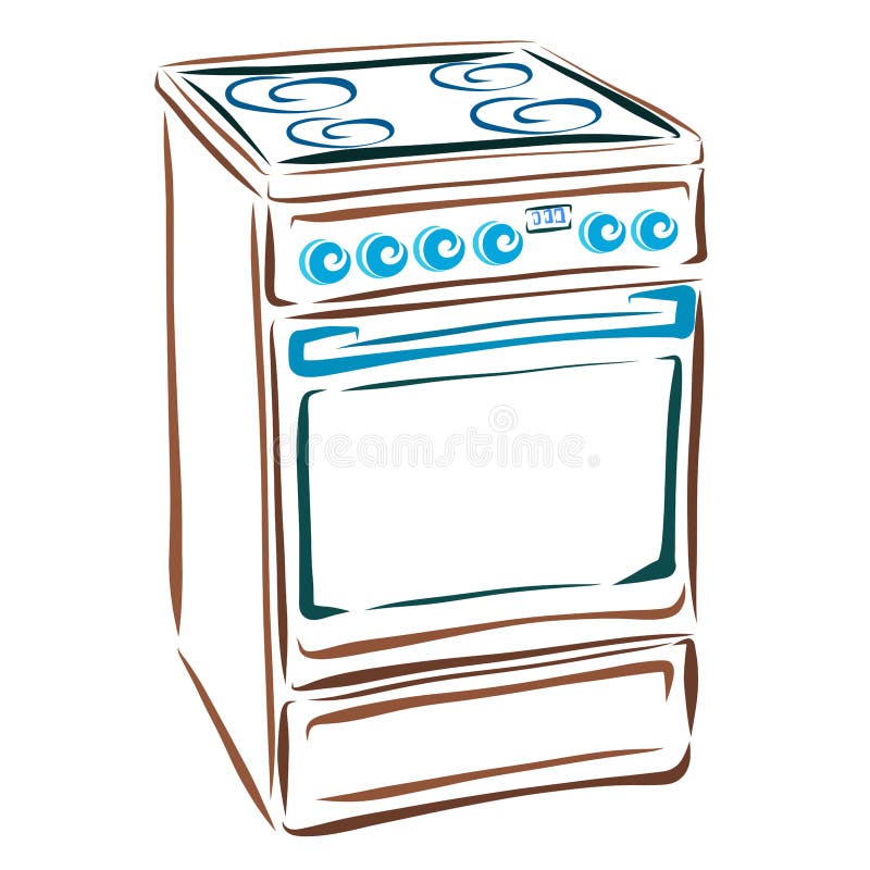 Electric stove, household appliances for the kitchen royalty free illustration