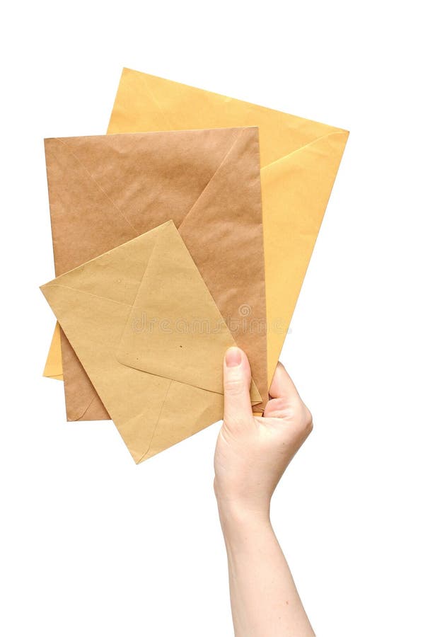 Hand with the envelope royalty free stock photo