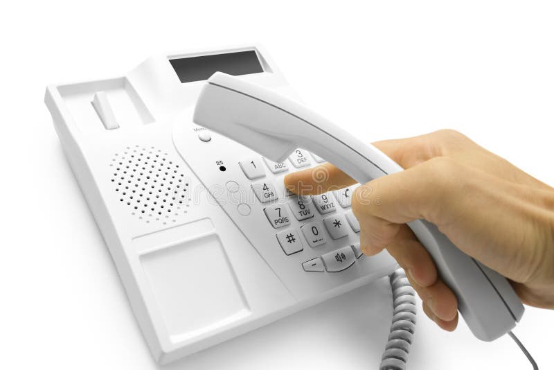 Hand with telephone royalty free stock images