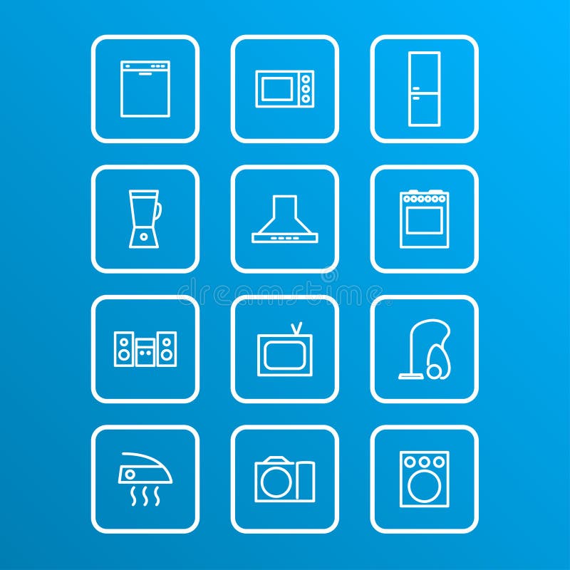 Household appliances icons royalty free illustration