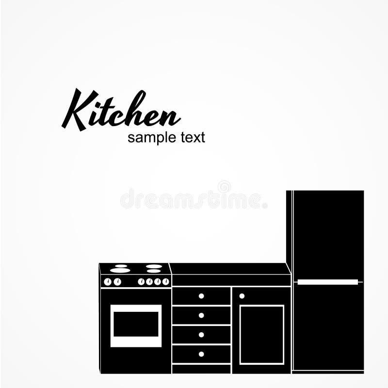 Kitchen furniture kit stock illustration