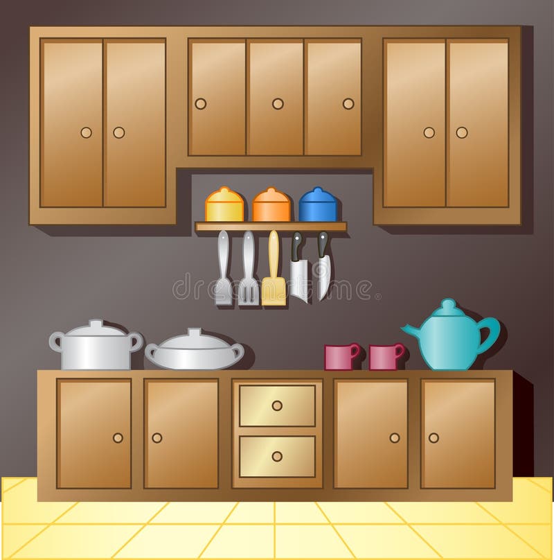 Kitchen interior stock illustration