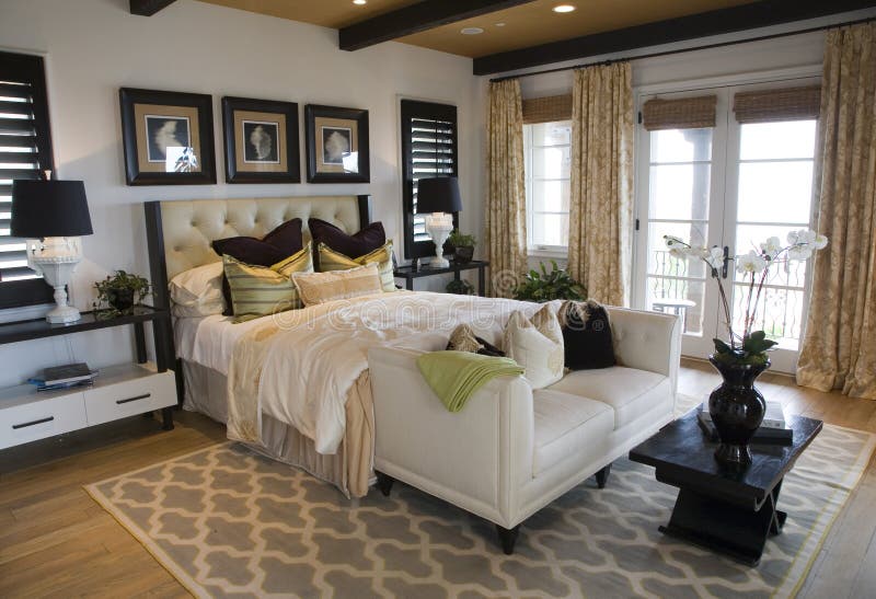 Modern luxury home bedroom. royalty free stock photo
