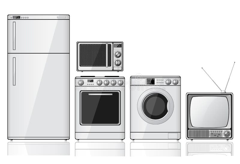 Set of household appliances royalty free illustration