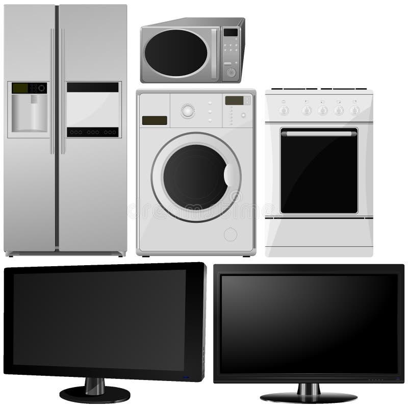 Set of of household appliances vector illustration