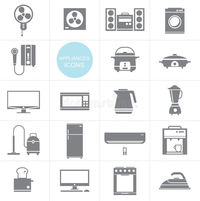 Vector Household appliances icon set design vector illustration