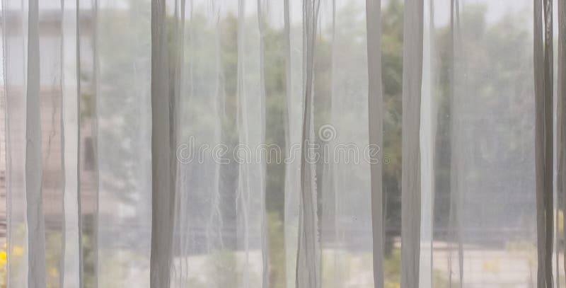 White curtains stock photos