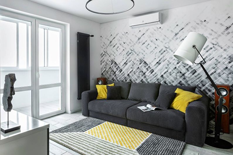 Дизайн интерьера гостиной в белом цвете - фото