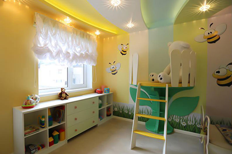 Натяжной потолок в детской - Рельефный потолок