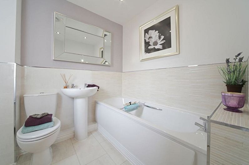 Сиреневый цвет в интерьере ванной комнаты - Дизайн фото