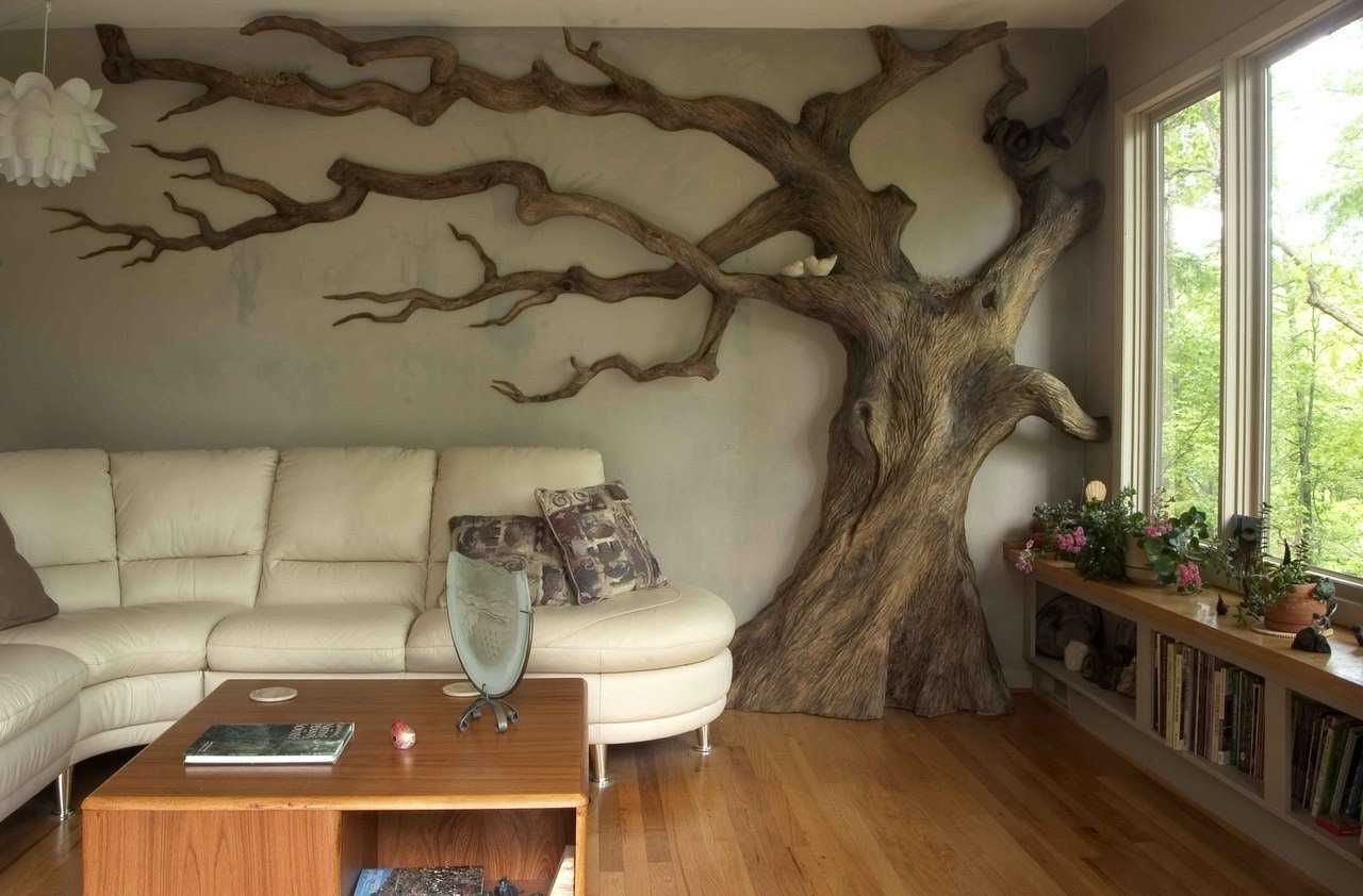 объемное дерево на стене