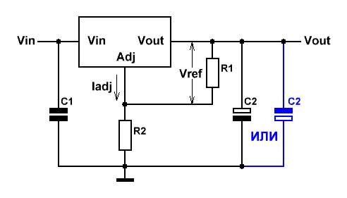 Схемы компенсационных линейных стабилизаторов напряжения