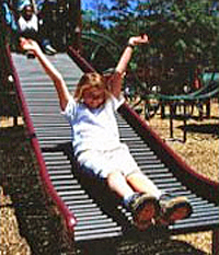 Photo of children on a slide