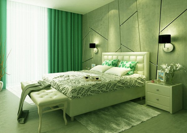 насколько удачно стоит кровать