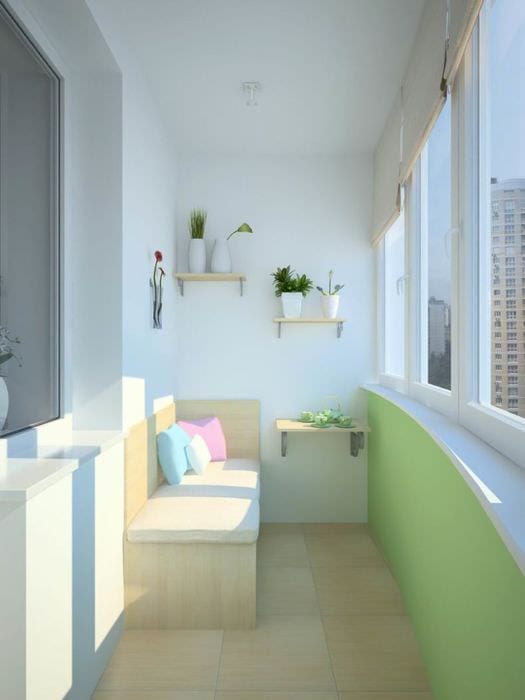 идея необычного дизайна небольшого балкона