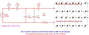 110VAC 60Hz AC main Operated LEDs Lamp