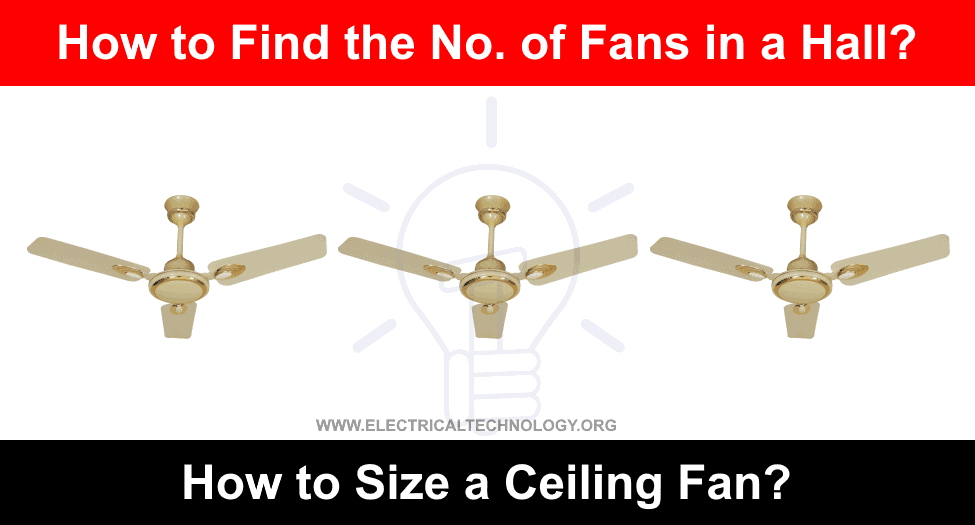 How to Size a Ceiling Fan and find the No of fans in a Room / Hall